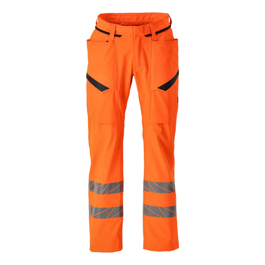 Hi Vis Orange - Front - Mascot Mens Accelerate Safe Hi-Vis Work Trousers