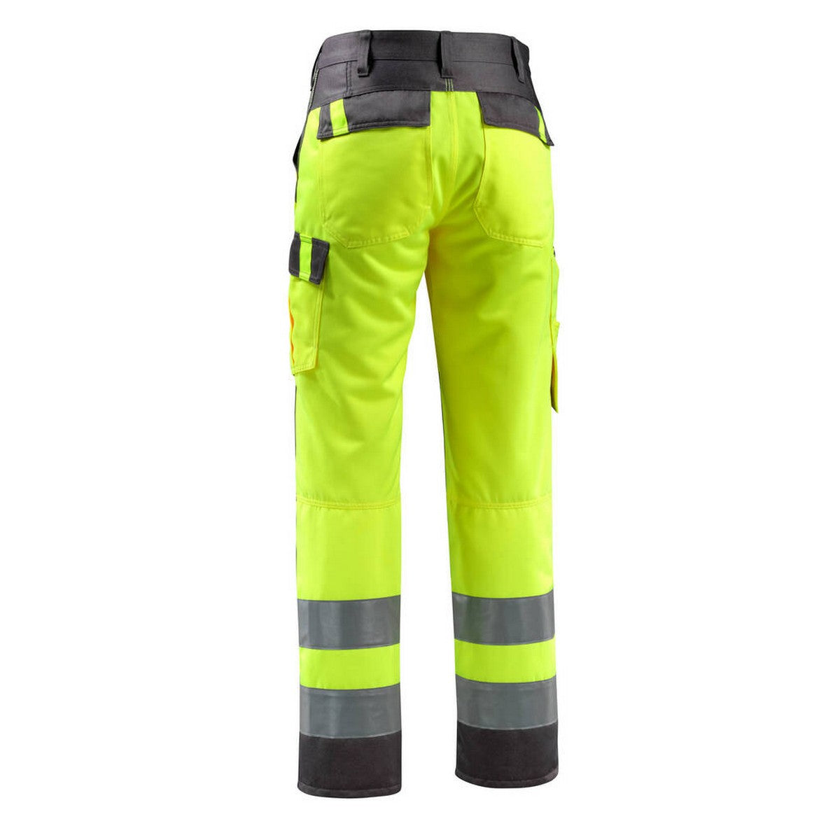 Hi Vis Yellow-Dark Anthracite - Back - Mascot Mens Safe Light Knee Pad Pockets Trousers