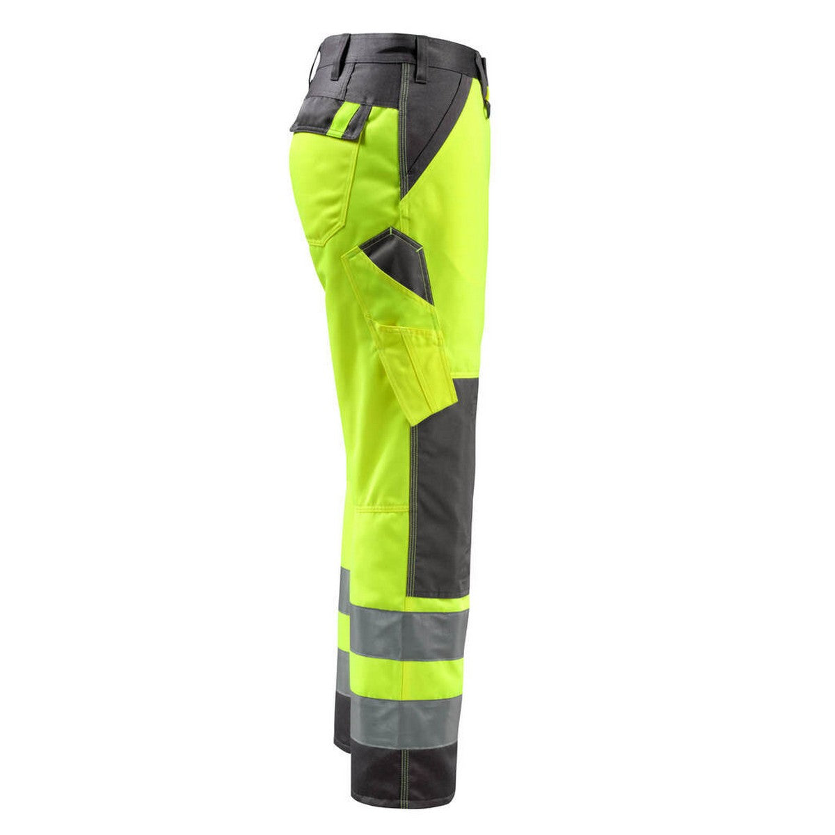 Hi Vis Yellow-Dark Anthracite - Side - Mascot Mens Safe Light Knee Pad Pockets Trousers