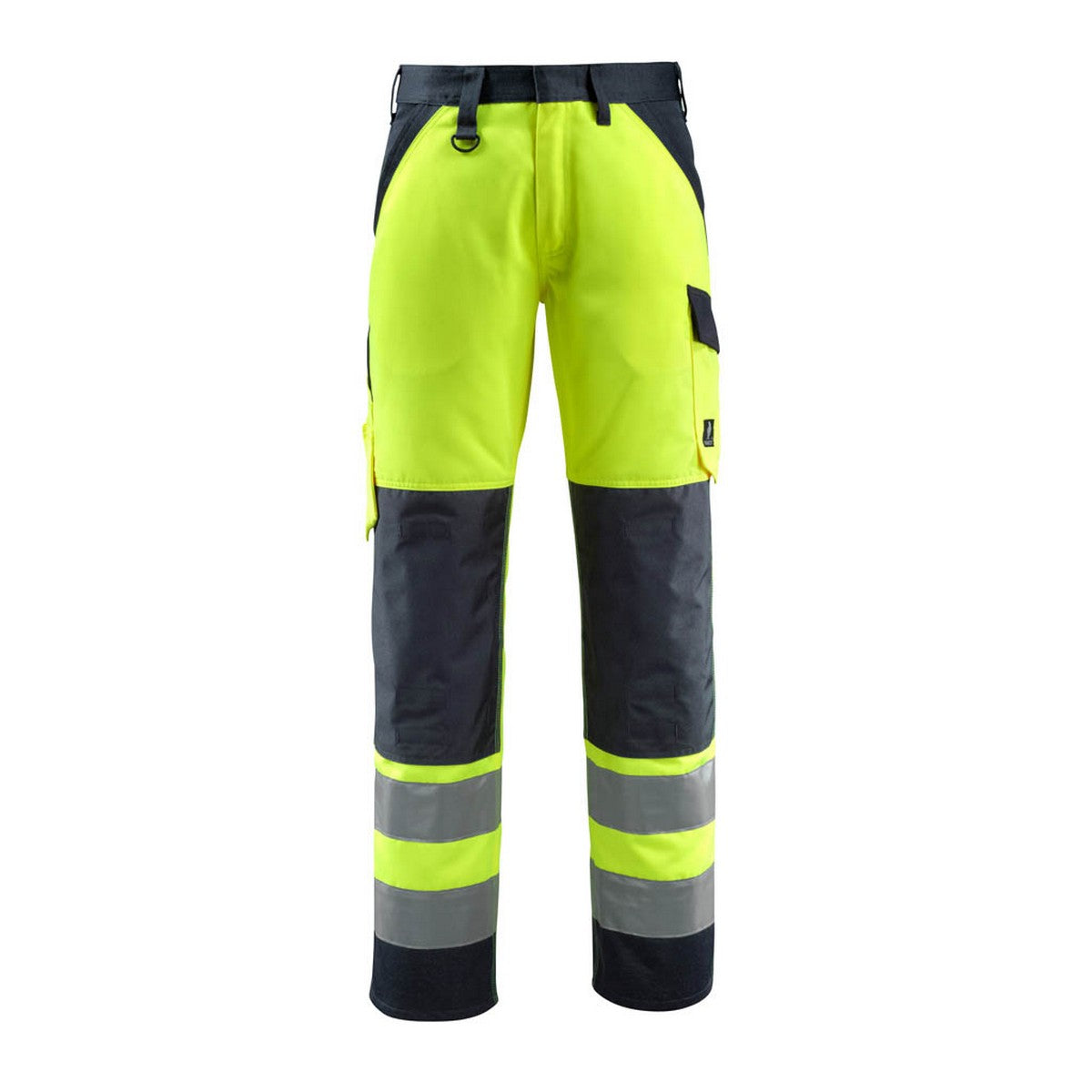 Hi Vis Yellow-Dark Navy - Front - Mascot Mens Safe Light Knee Pad Pockets Trousers