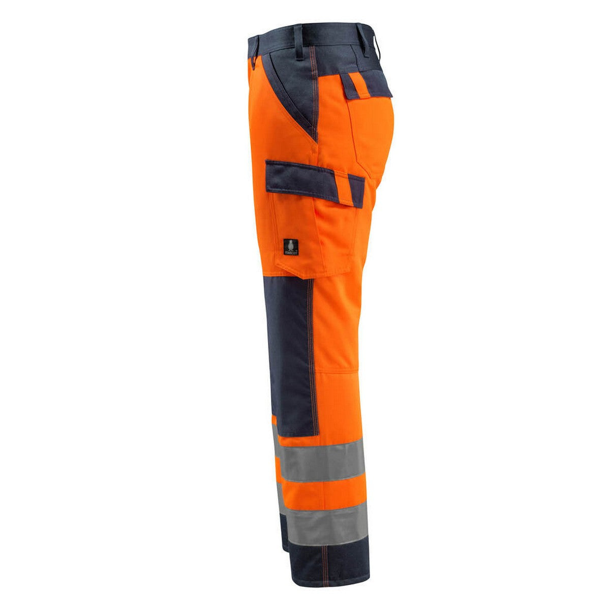 Hi Vis Orange-Dark Navy - Lifestyle - Mascot Mens Safe Light Knee Pad Pockets Trousers