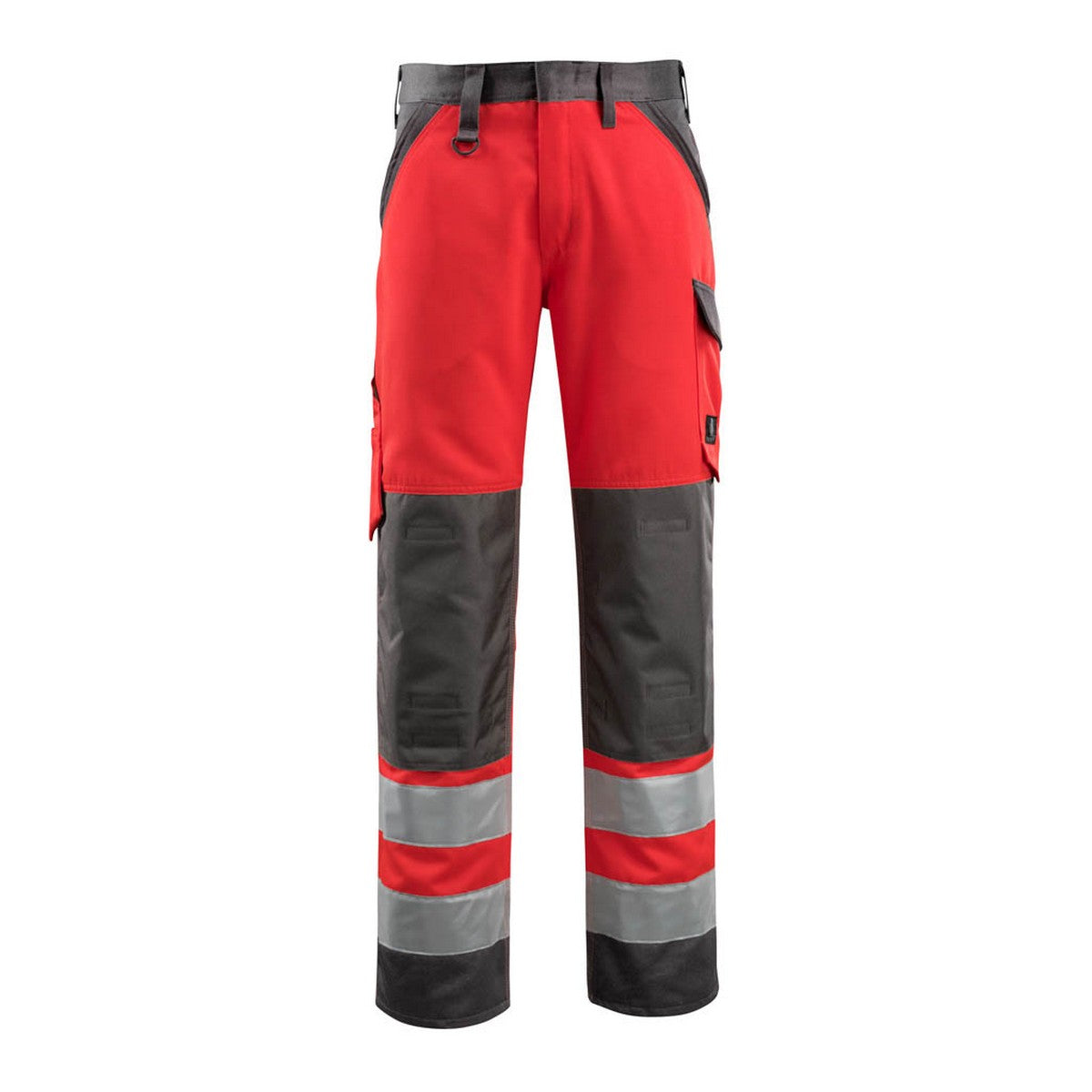 Hi Vis Red-Dark Anthracite - Front - Mascot Mens Safe Light Knee Pad Pockets Trousers
