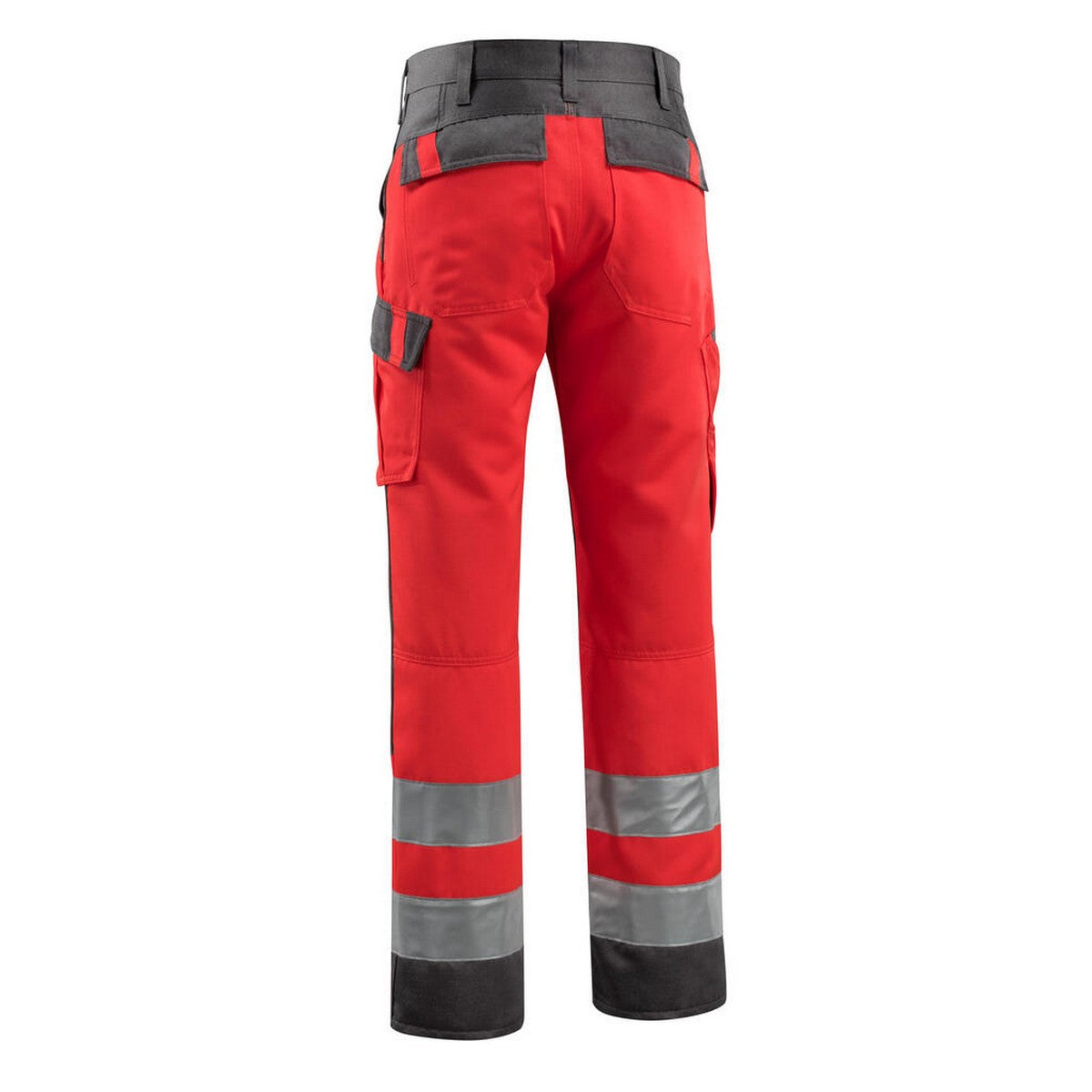Hi Vis Red-Dark Anthracite - Back - Mascot Mens Safe Light Knee Pad Pockets Trousers