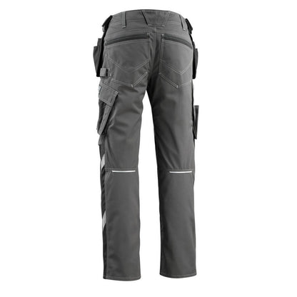 Dark Anthracite-Black - Back - Mascot Mens Bremen Unique Holster Pocket Work Trousers