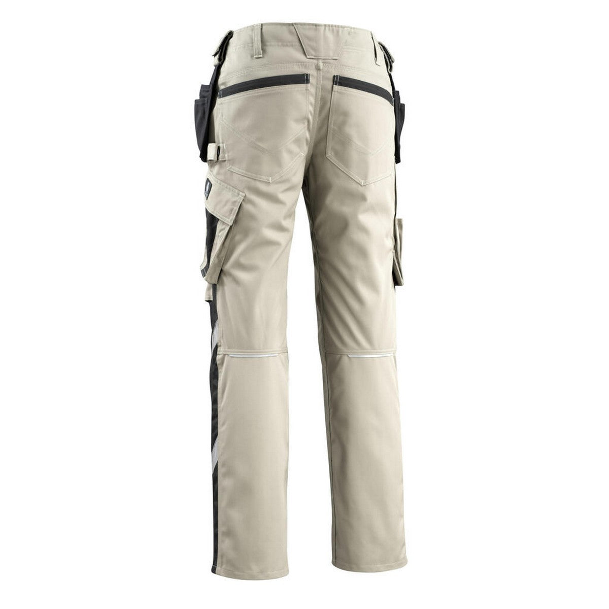 Light Khaki-Black - Back - Mascot Mens Bremen Unique Holster Pocket Work Trousers