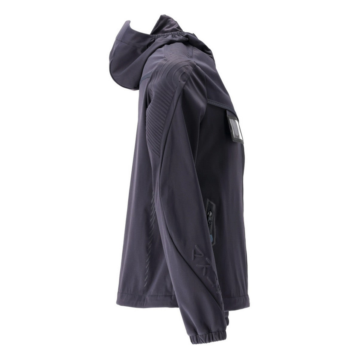 Dark Navy - Side - Mascot Womens-Ladies Customised Stretch Hooded Jacket