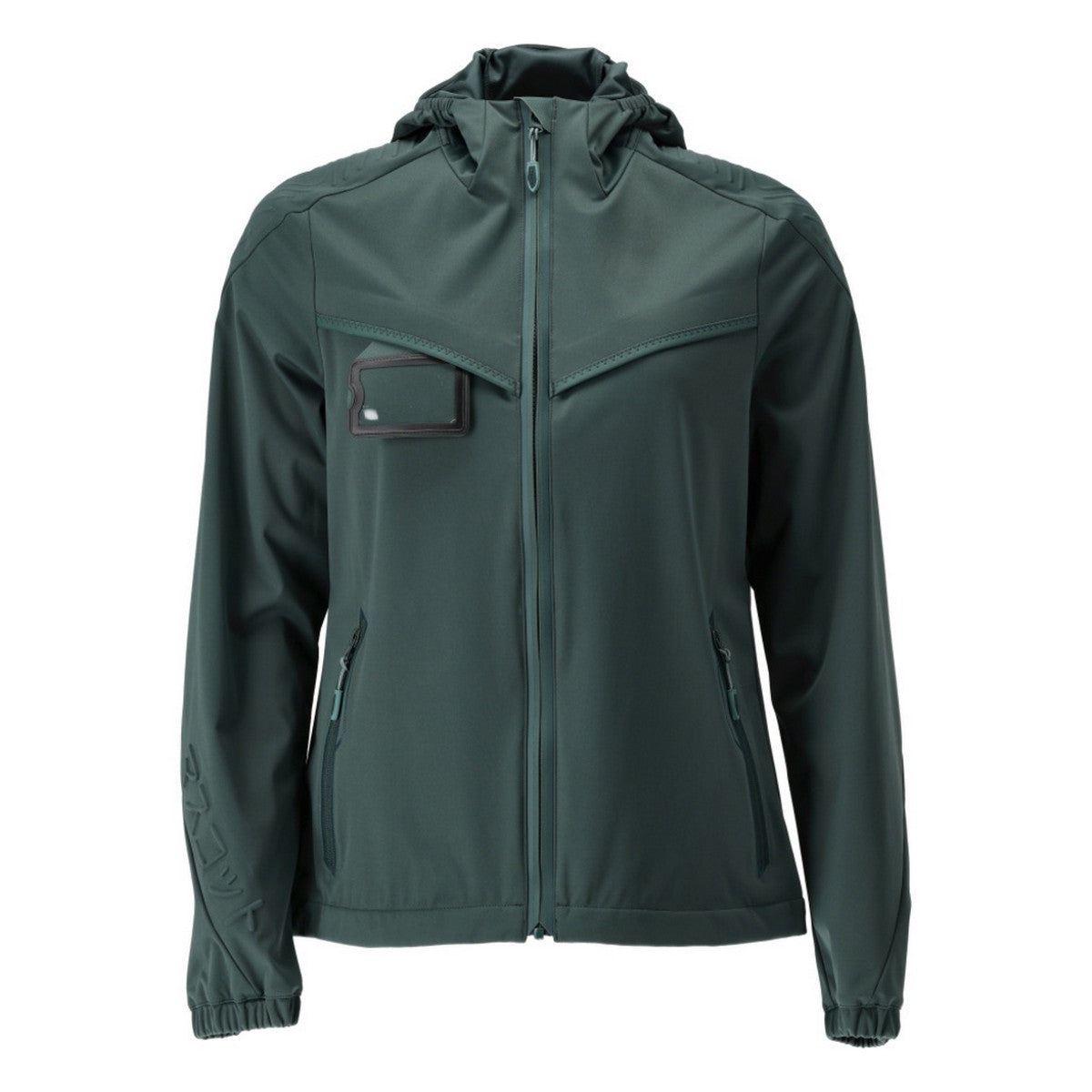Forest Green - Front - Mascot Womens-Ladies Customised Stretch Hooded Jacket