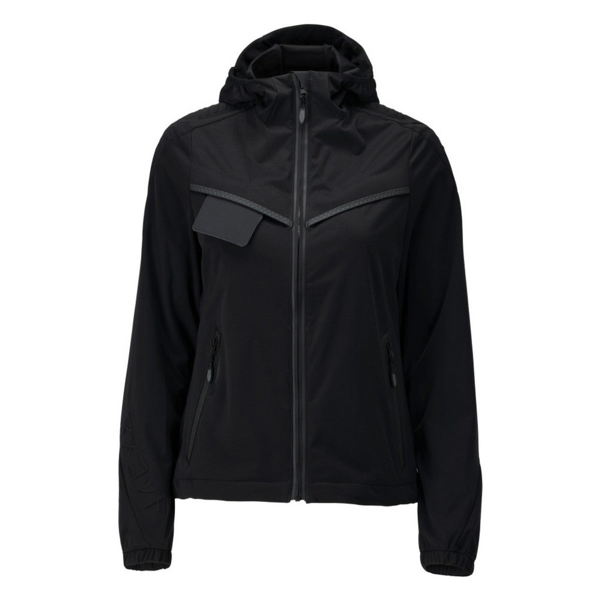 Black - Front - Mascot Womens-Ladies Customised Stretch Hooded Jacket