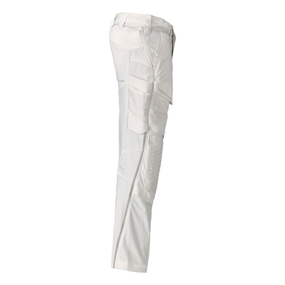 White - Side - Mascot Mens Customised Knee Pad Pockets Work Trousers