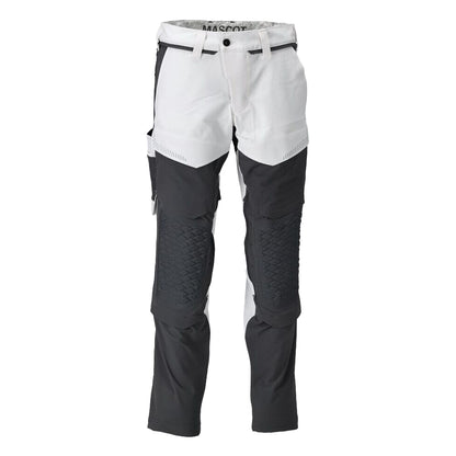 White-Stone Grey - Front - Mascot Mens Customised Knee Pad Pockets Work Trousers