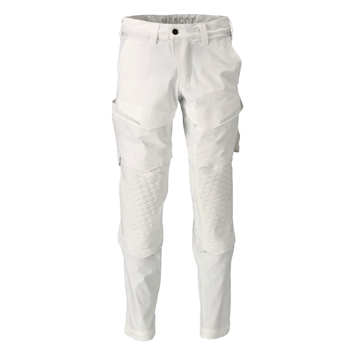 White - Front - Mascot Mens Customised Knee Pad Pockets Work Trousers
