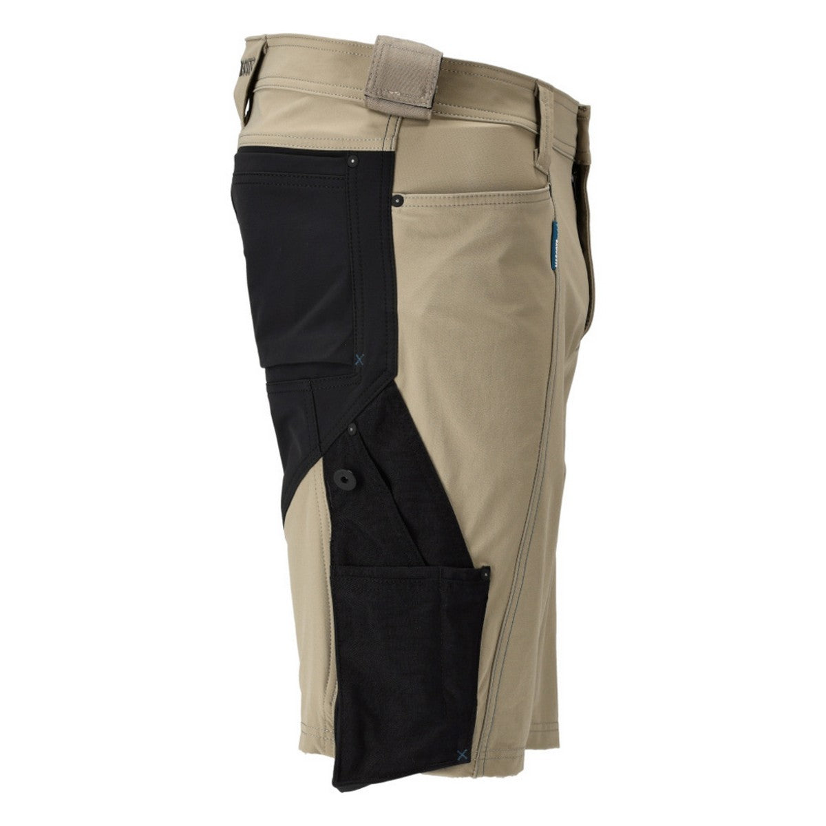 Light Khaki-Black - Side - Mascot Mens Advanced Work Shorts