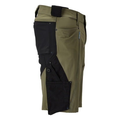 Moss Green-Black - Side - Mascot Mens Advanced Work Shorts