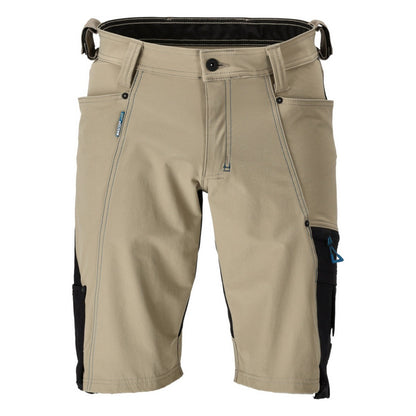 Light Khaki-Black - Front - Mascot Mens Advanced Work Shorts