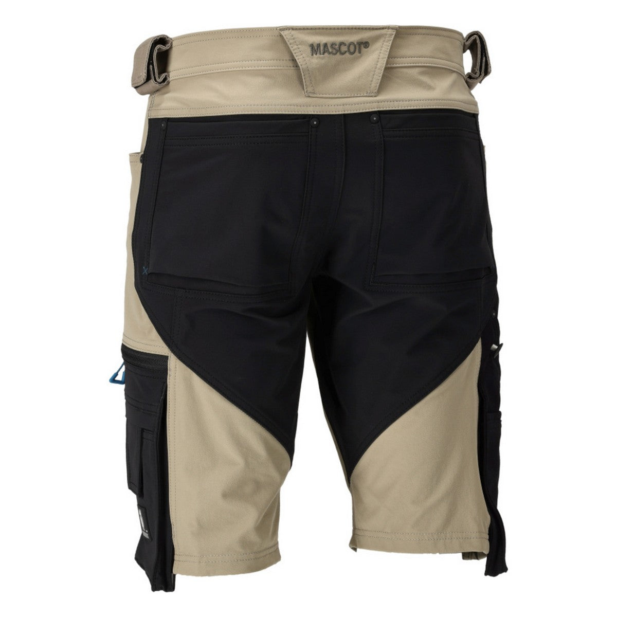 Light Khaki-Black - Back - Mascot Mens Advanced Work Shorts