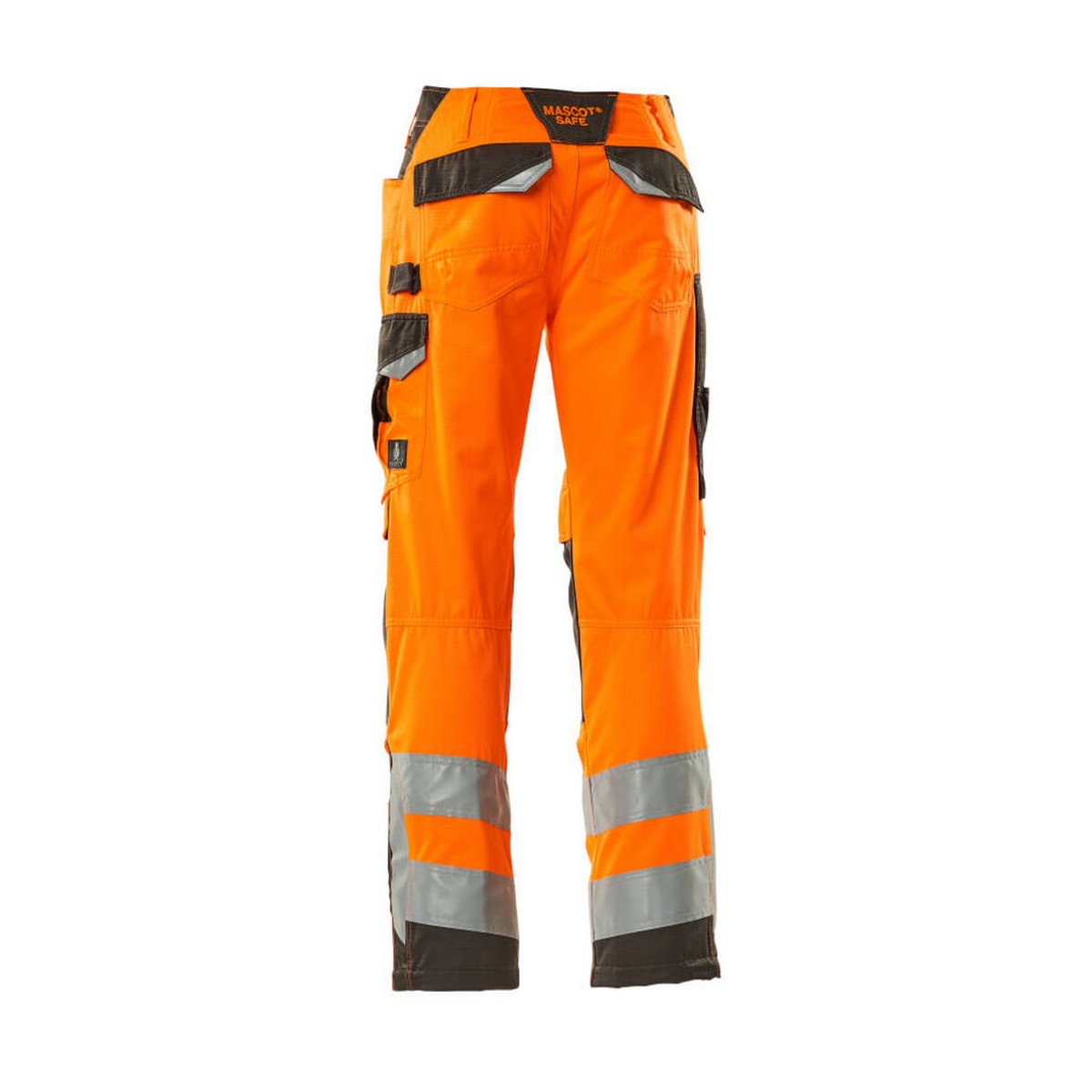 Hi Vis Orange-Dark Anthracite - Back - Mascot Mens Safe Supreme Hi-Vis Knee Pad Pockets Work Trousers