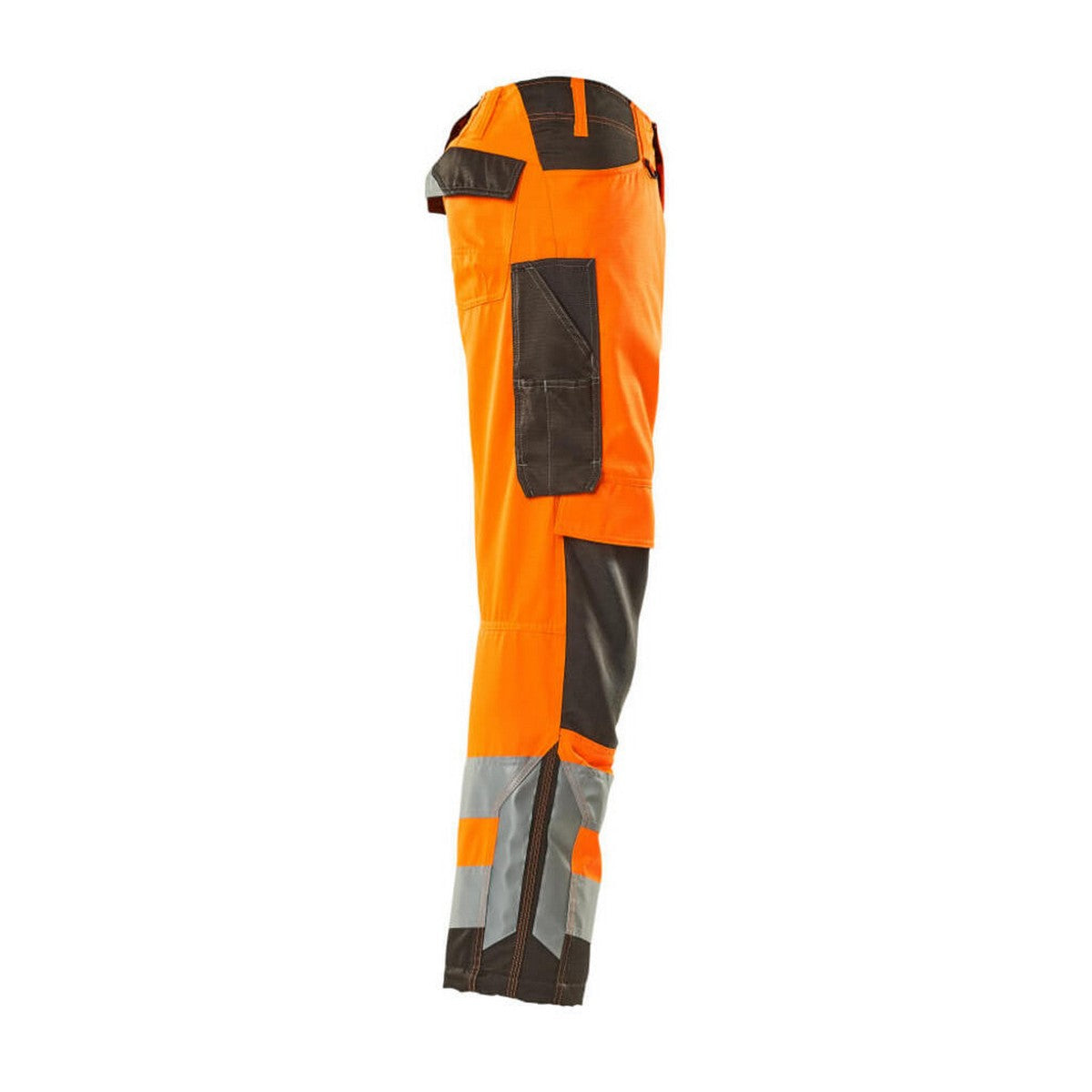 Hi Vis Orange-Dark Anthracite - Side - Mascot Mens Safe Supreme Hi-Vis Knee Pad Pockets Work Trousers