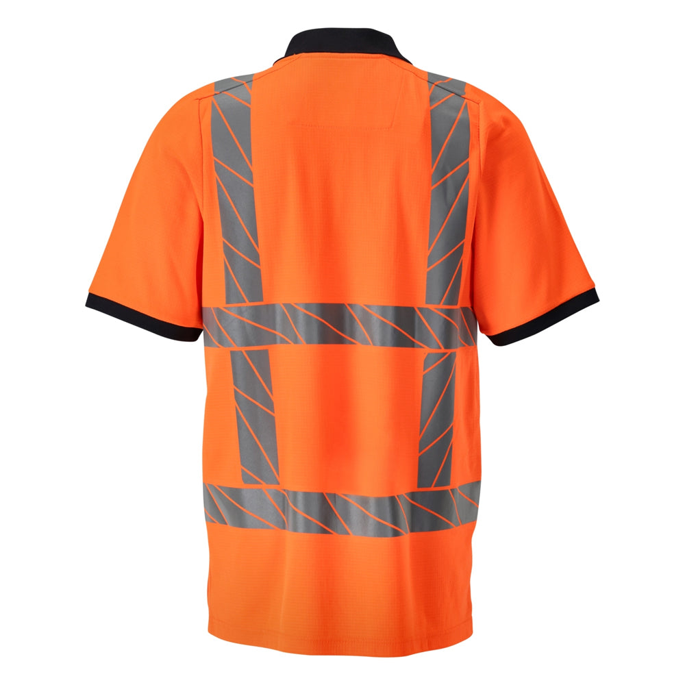 Hi Vis Orange - Back - Mascot Mens Accelerate Safe Slim Hi-Vis Polo Shirt