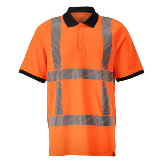 Hi Vis Orange - Front - Mascot Mens Accelerate Safe Slim Hi-Vis Polo Shirt