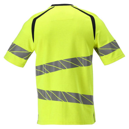 Yellow-Dark Navy - Back - Mascot Mens Accelerate Multisafe Safety T-Shirt