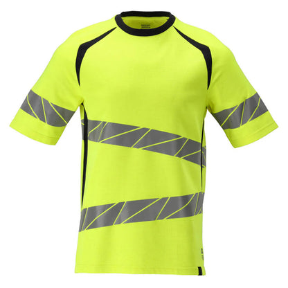 Yellow-Dark Navy - Front - Mascot Mens Accelerate Multisafe Safety T-Shirt