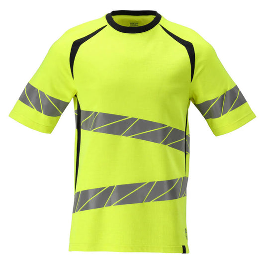 Yellow-Dark Navy - Front - Mascot Mens Accelerate Multisafe Safety T-Shirt