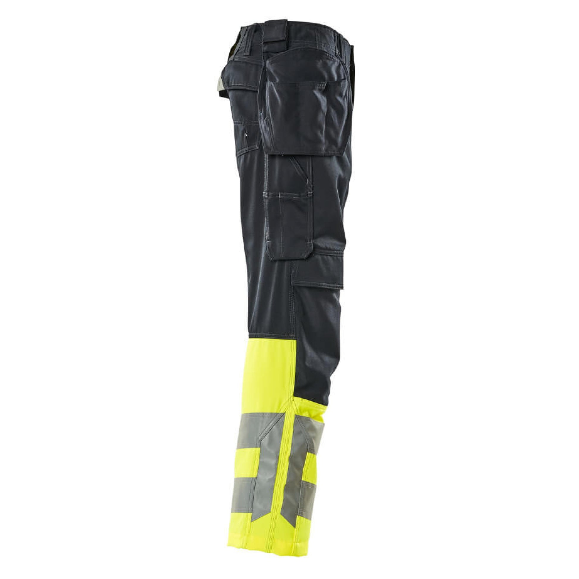 Dark Navy-Hi Vis Yellow - Lifestyle - Mascot Mens Safe Supreme Holster Pocket Work Trousers