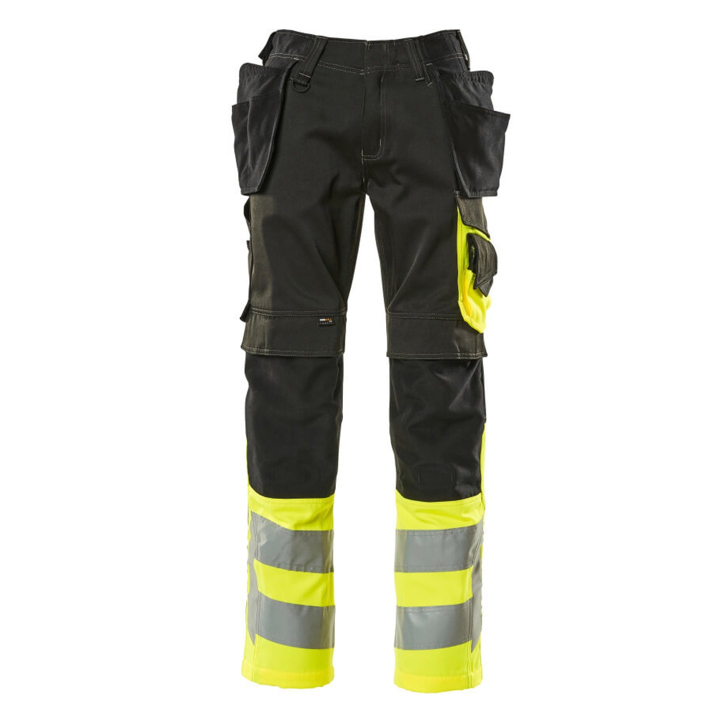 Black-Hi Vis Yellow - Front - Mascot Mens Safe Supreme Holster Pocket Work Trousers