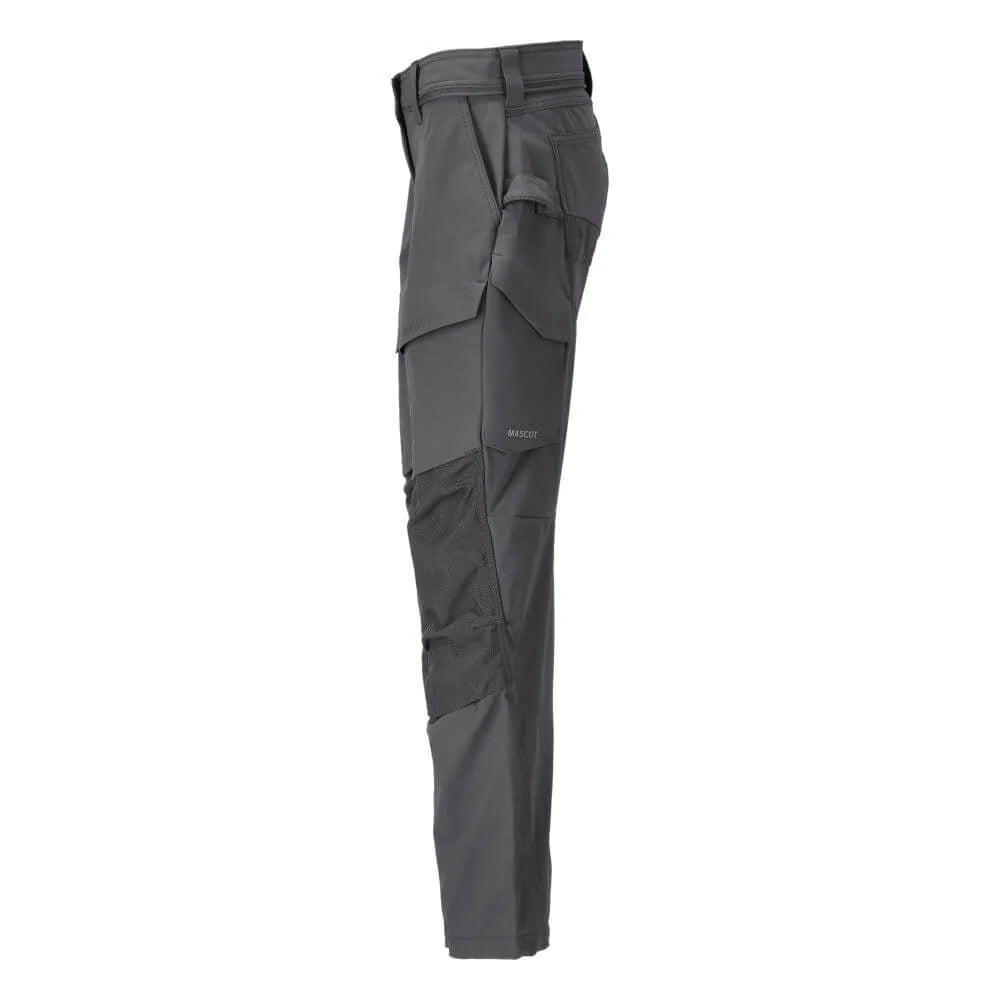 Stone Grey - Side - Mascot Mens Customised Knee Pad Pockets Fitted Trousers