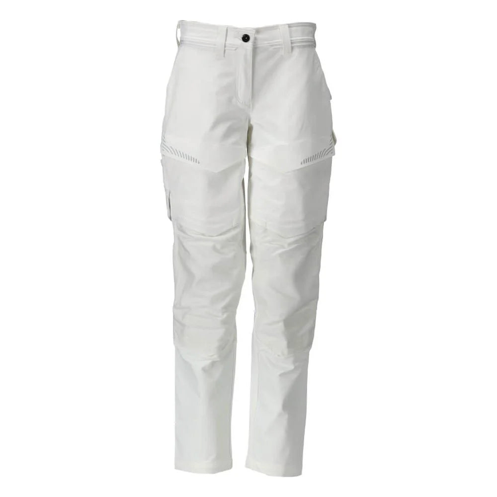 White - Front - Mascot Mens Customised Knee Pad Pockets Fitted Trousers