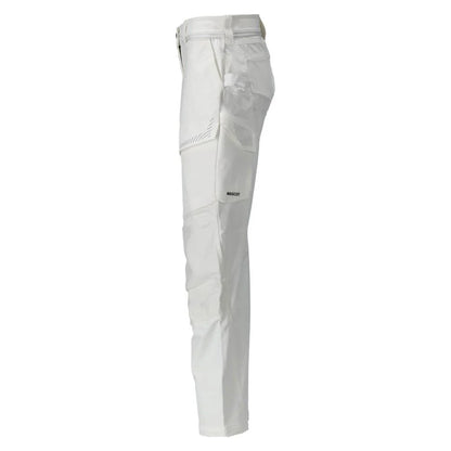 White - Side - Mascot Mens Customised Knee Pad Pockets Fitted Trousers