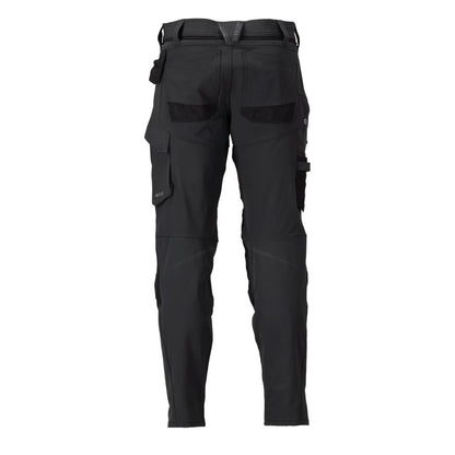 Black - Back - Mascot Mens Customised Knee Pad Pockets Fitted Trousers