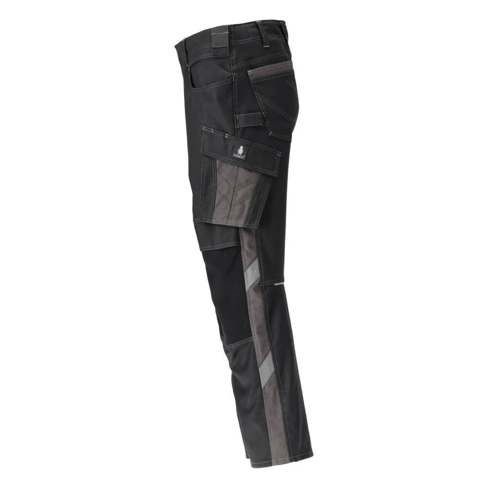 Black-Dark Anthracite - Side - Mascot Mens Unique Knee Pad Pockets Work Trousers