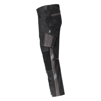 Black-Dark Anthracite - Side - Mascot Mens Unique Knee Pad Pockets Work Trousers