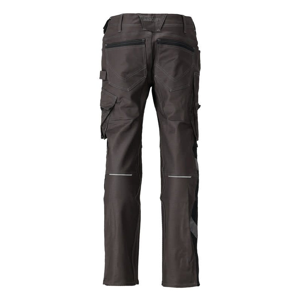 Dark Anthracite-Black - Back - Mascot Mens Unique Knee Pad Pockets Work Trousers