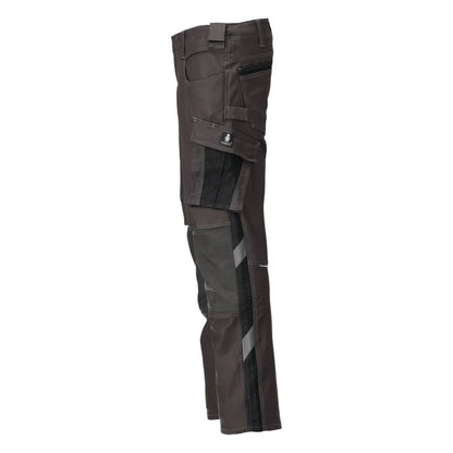 Dark Anthracite-Black - Side - Mascot Mens Unique Knee Pad Pockets Work Trousers