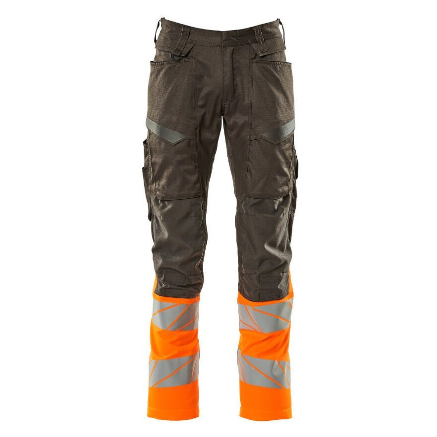 Dark Anthracite-Hi Vis Orange - Front - Mascot Womens-Ladies Accelerate Safe Hi-Vis Knee Pad Pockets Work Trousers