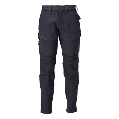 Dark Navy - Front - Mascot Mens Customised Knee Pad Pockets Long Work Trousers