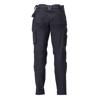 Dark Navy - Back - Mascot Mens Customised Knee Pad Pockets Long Work Trousers