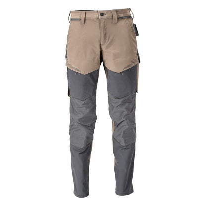 Dark Sand-Stone Grey - Front - Mascot Mens Customised Knee Pad Pockets Long Work Trousers