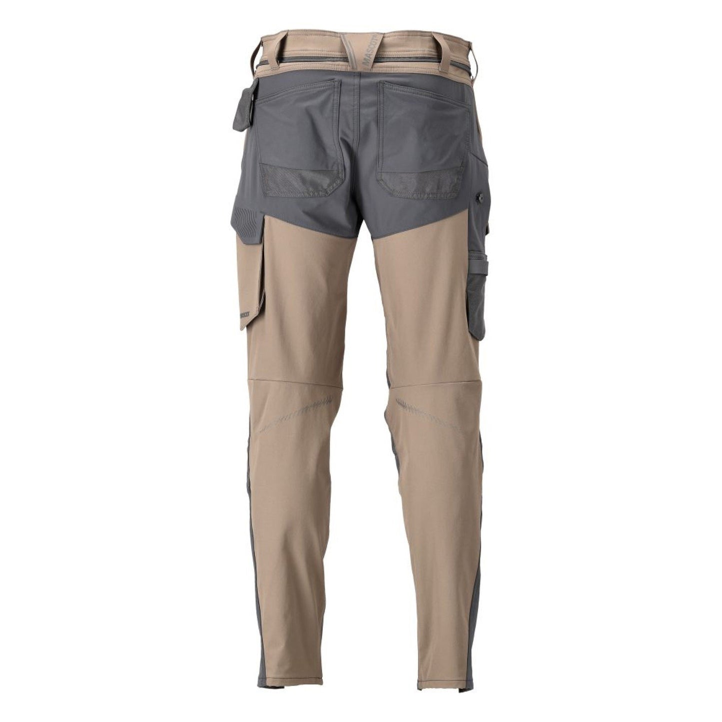 Dark Sand-Stone Grey - Back - Mascot Mens Customised Knee Pad Pockets Long Work Trousers