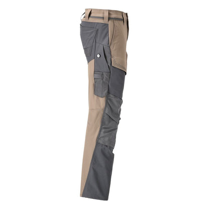 Dark Sand-Stone Grey - Lifestyle - Mascot Mens Customised Knee Pad Pockets Long Work Trousers