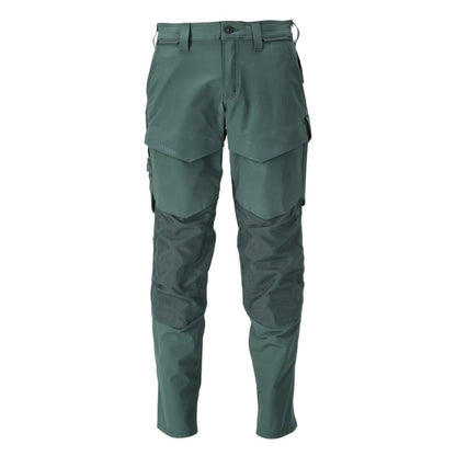 Forest Green - Front - Mascot Mens Customised Knee Pad Pockets Long Work Trousers