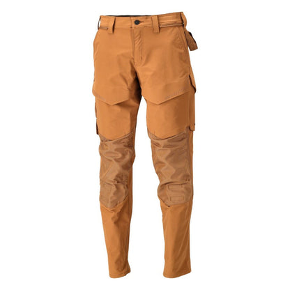 Nut Brown - Front - Mascot Mens Customised Knee Pad Pockets Long Work Trousers