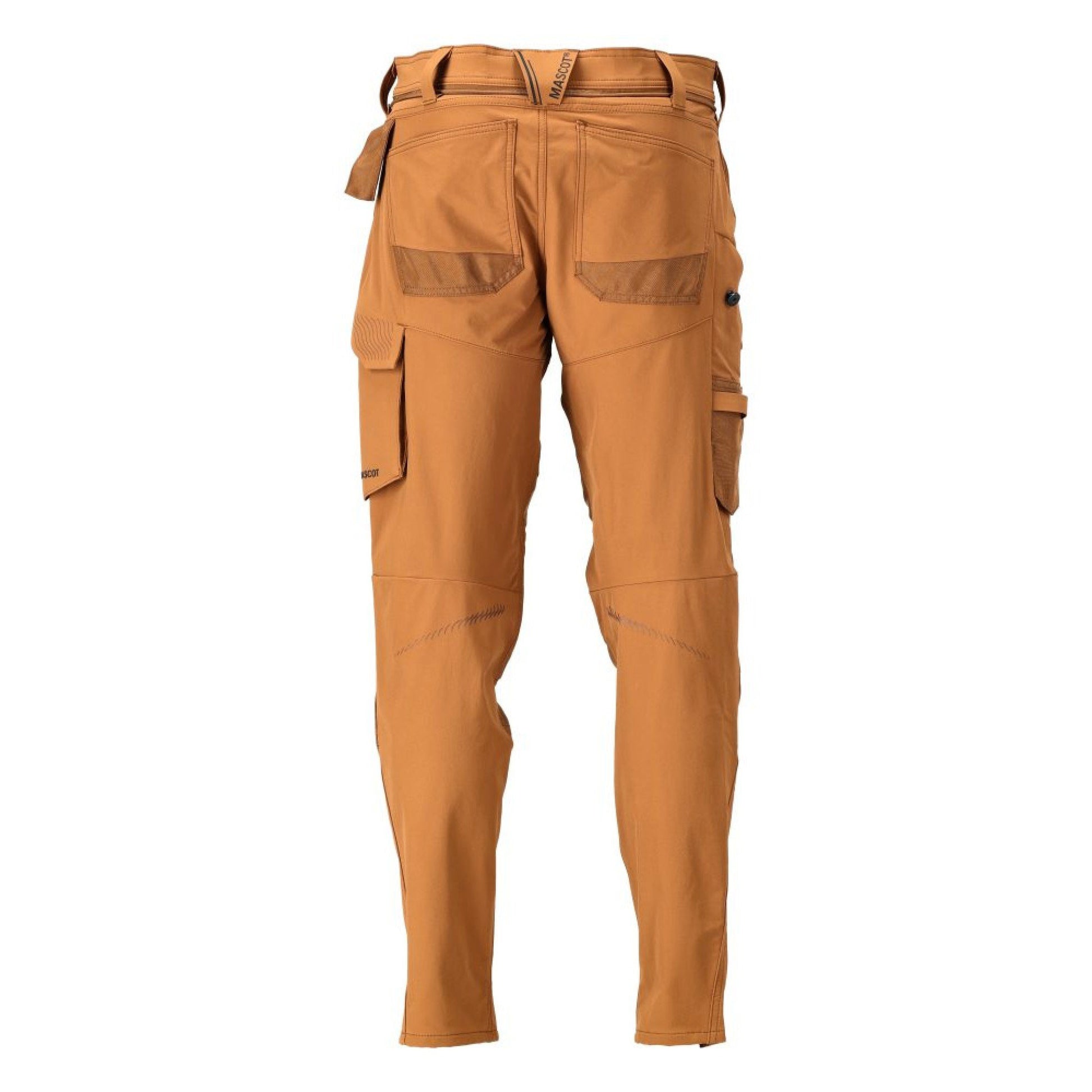 Nut Brown - Back - Mascot Mens Customised Knee Pad Pockets Long Work Trousers