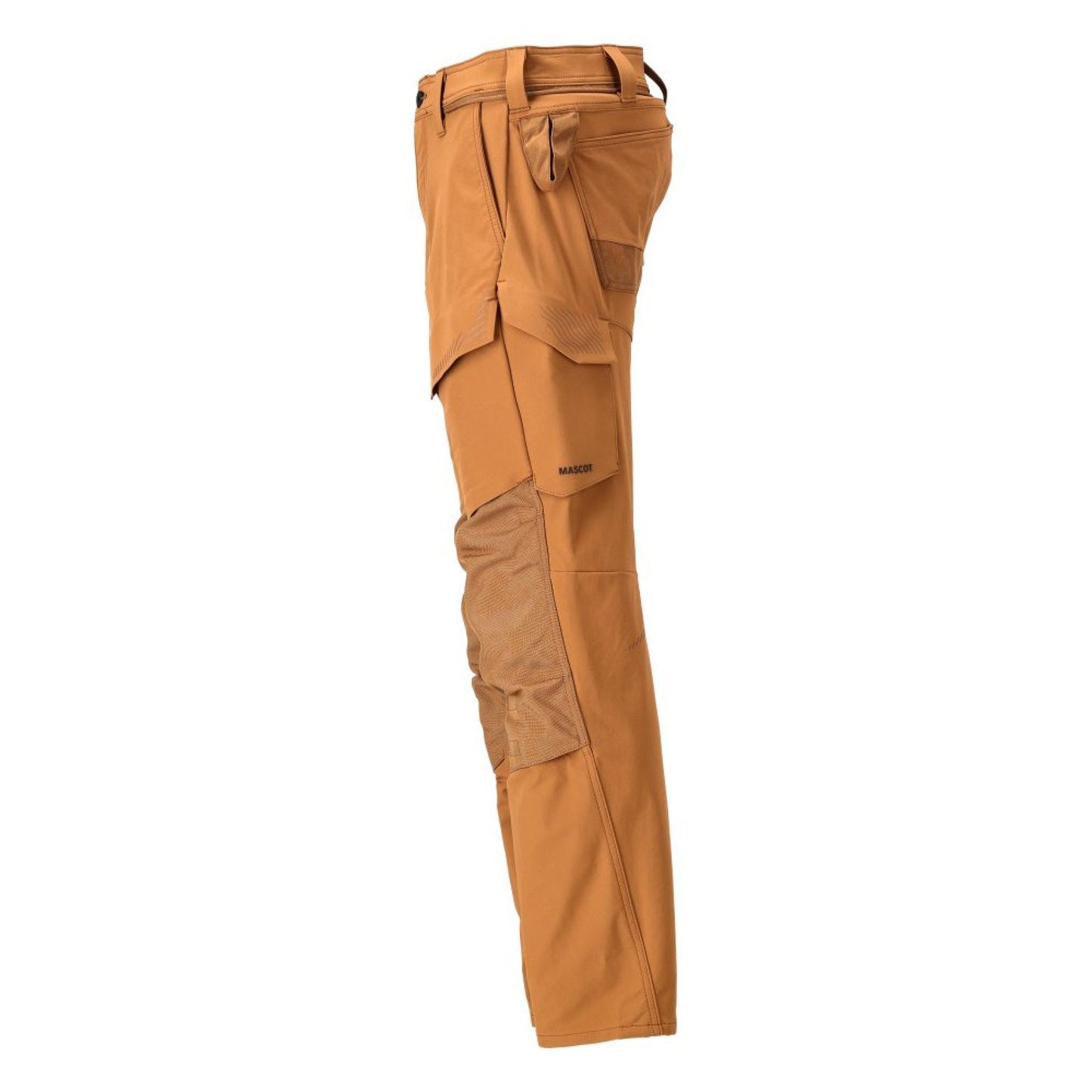 Nut Brown - Side - Mascot Mens Customised Knee Pad Pockets Long Work Trousers