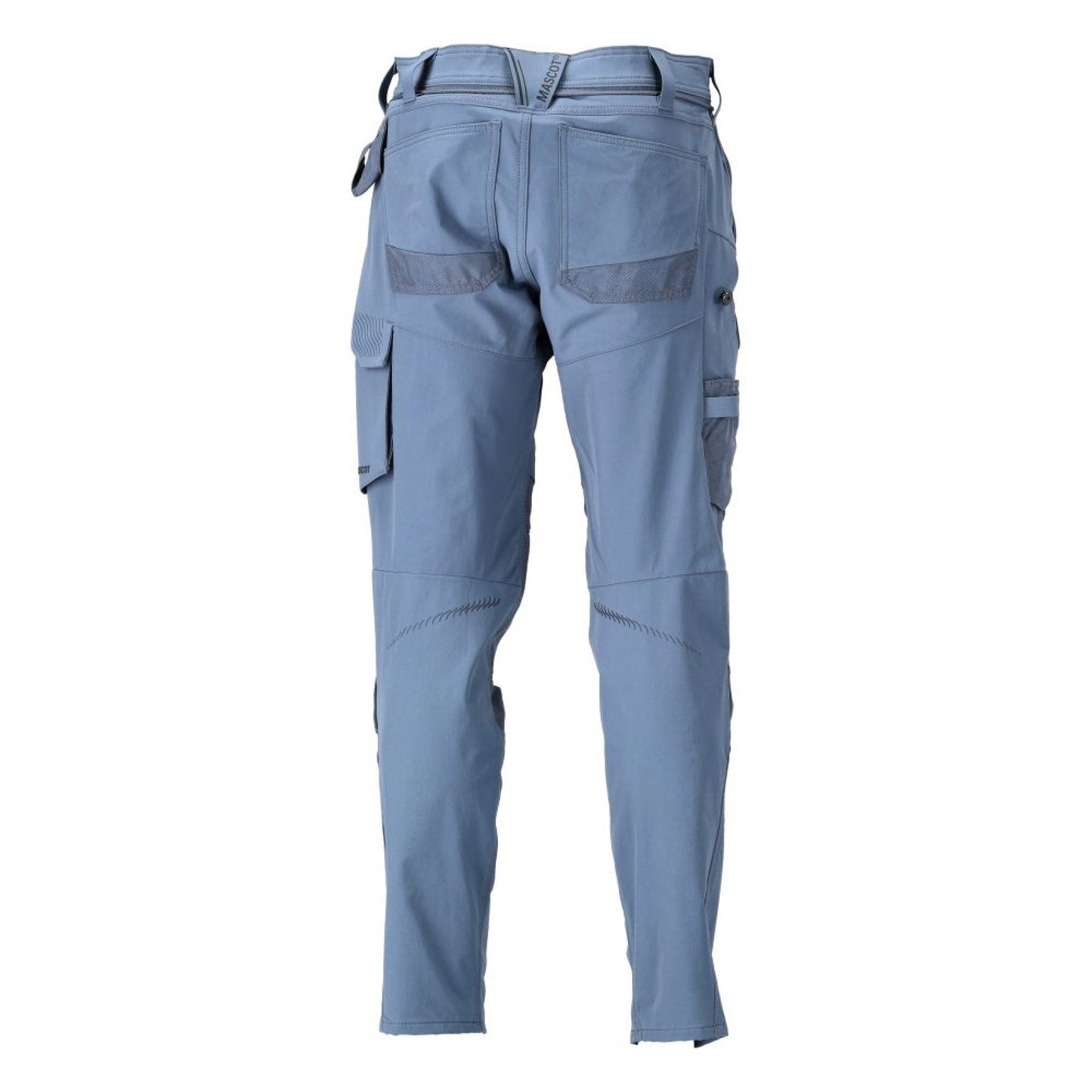 Stone Blue - Back - Mascot Mens Customised Knee Pad Pockets Long Work Trousers