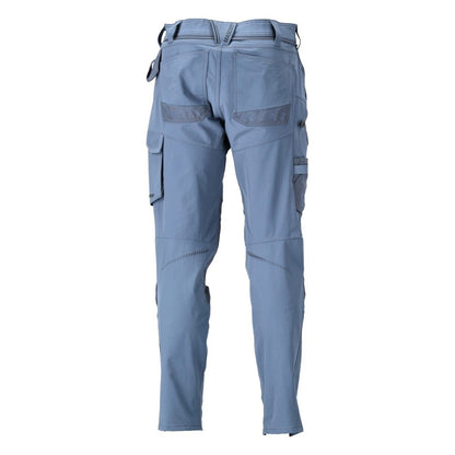 Stone Blue - Back - Mascot Mens Customised Knee Pad Pockets Long Work Trousers