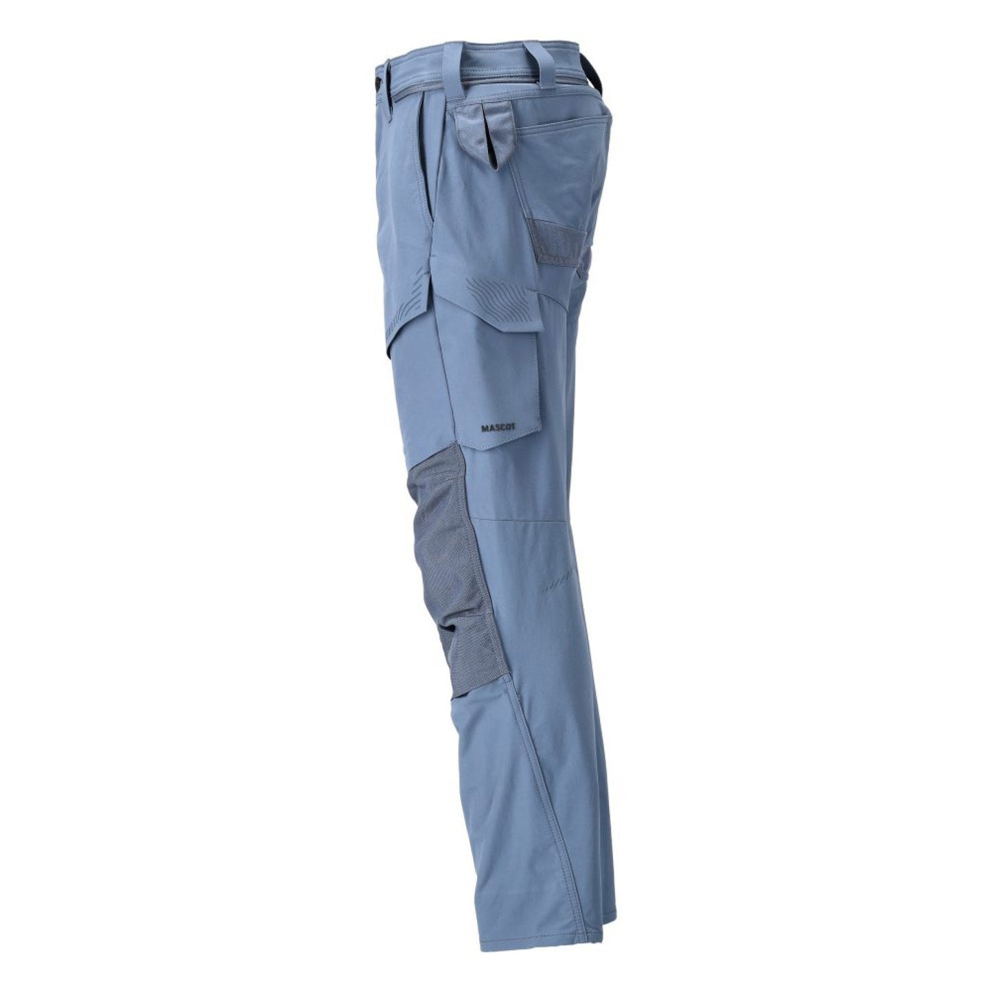 Stone Blue - Side - Mascot Mens Customised Knee Pad Pockets Long Work Trousers