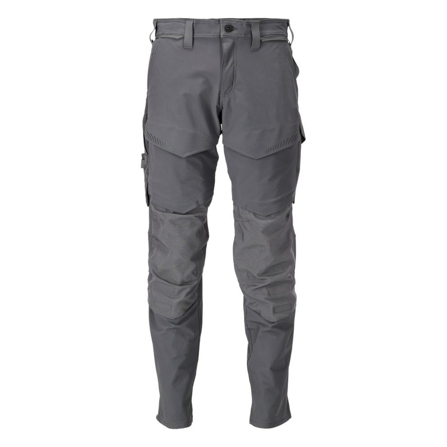 Stone Grey - Front - Mascot Mens Customised Knee Pad Pockets Long Work Trousers